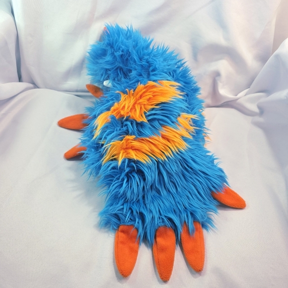 Folkmanis Blueper Monster Two Handed Stage Puppet Plush Blue and Orange 15 Inch - Picture 5 of 13
